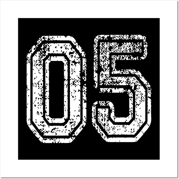 Number 05 Grungy in white Wall Art by Sterling